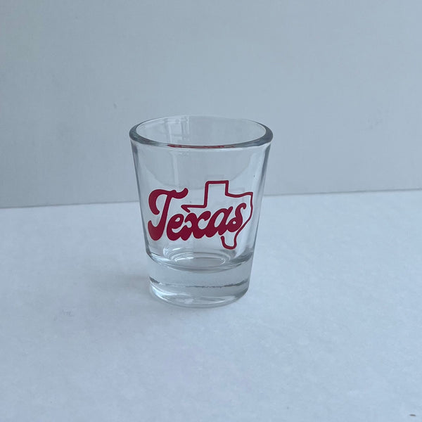 Texas Script Shot Glass