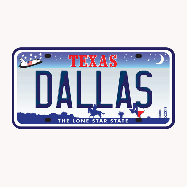 Dallas License Plate Sticker