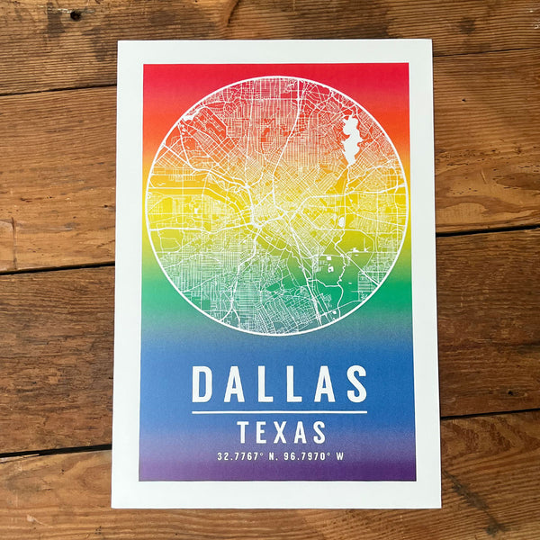 Rainbow Map Art Print