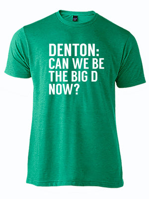 kelly green tshirt with text 