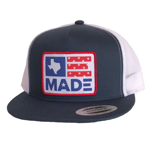 Texas Made Patched Flat Bill Hat - Bullzerk