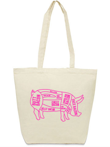 Black Cow Hot Pink Print NGIL Canvas Tote Bag In Bulk